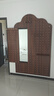 百思木實(shí)木洞洞板穿衣鏡置物掛衣架一體遮擋電表箱隱藏式隱形推拉全身鏡 200*120cm【胡桃色】 曬單實(shí)拍圖
