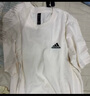 adidas情侶休閑純棉上衣圓領短袖T恤男女夏季阿迪達斯官方輕運動 米白 L 曬單實拍圖