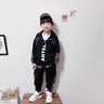 G.DUCKKIDS童裝男童春裝套裝兒童衣服男孩春秋季2024新款工裝外套運(yùn)動裝學(xué)生 黑色 160 尺碼13~14歲【150-160cm】 曬單實(shí)拍圖