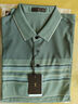 才子（TRIES）POLO衫男士夏季短袖順滑滿(mǎn)印條紋撞色領(lǐng)T恤商務(wù)休閑上衣翻領(lǐng) 條紋印花綠色 2XL 52(180/96A) 曬單實(shí)拍圖