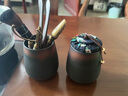 紫陶功夫茶具紫砂茶具整套復(fù)古茶壺套裝石磨懶人防燙泡茶神器禮盒 紫陶t刀自動大套組茶具 曬單實(shí)拍圖
