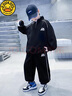 G.DUCKKIDS小黃鴨男童春裝套裝2025新款兒童運動服春秋季男孩衛(wèi)衣兩件套潮帥 黑色 160 cm 曬單實拍圖