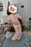 迪士尼（Disney）女童夏季套裝2025新款洋氣女大童夏裝休閑連帽短袖兒童薄款闊腿褲 粉色【套裝】 140 cm 曬單實(shí)拍圖