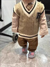 G.DUCKKIDS童裝男童秋裝套裝兒童服裝男寶寶春秋季學院風三件套1小男孩衣服 米白色8223款-春秋 90 尺碼1~2歲【 80-90cm】cm 曬單實拍圖