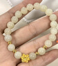 中國黃金CHINA GOLD蓮花黃金手鏈女足金和田玉手串七夕情人節(jié)禮物送女友老婆媽媽生日 足金蓮花和田玉手鏈-京速達 曬單實拍圖
