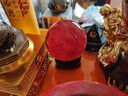 明恩天然紅色水晶球原石大紅吉祥珠圓形鴻運球辦公室好運球裝飾擺件 【好運之石】紅色天然水晶球 5cm 曬單實拍圖