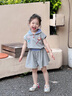 可英 GOWINBABY女童套裝兔子套裝半身裙2025夏季裙子兒童T恤女寶可愛(ài)公主裙 灰色 100 cm 曬單實(shí)拍圖