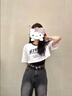 SNYDER WEAR2025夏季新款甜酷套裝女學生韓版辣妹短袖T恤+吊帶+工裝褲套裝女 白色T恤+吊帶+工裝褲三件套 S 建議70-90斤 曬單實拍圖
