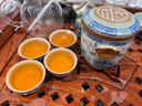 唐豐汝窯旅行茶具一壺四杯戶外便攜式單人隨身快客杯 米黃繁花快客杯 曬單實拍圖