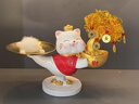 赟婭水晶發(fā)財樹(shù)招財貓擺件客廳玄關(guān)酒柜辦公室新中式裝飾喬遷搬家禮物 【托盤(pán)款】發(fā)財樹(shù)招財貓-紅色 曬單實(shí)拍圖