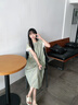 族瑪士親膚全棉睡衣女夏季純棉短袖長褲2025新款高級感可外穿家居服夏天 S85183#連衣裙-日暮綠韻 M 【建議80-120斤穿】尺碼偏大 曬單實拍圖