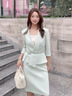 Laurèl【三醋酯】勞芮25春新三醋酸淡人收腰西裝女LWD346T13000 玉石綠 155/80A XS 曬單實拍圖
