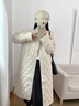 波司登（BOSIDENG）2025新款輕薄90鵝絨服女長款小香風(fēng)菱格襯衫領(lǐng)保暖外套B250134188 柔光淺米|8F29 XS 155/80A 體重約100斤以內(nèi) 曬單實(shí)拍圖