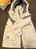 鴨鴨（YAYA）羽絨服女中長款2025冬季新款加厚連帽工裝撞色韓版派克服保暖外套 黑色 S 曬單實拍圖