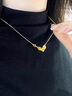 中國黃金（CHINA GOLD）黃金項(xiàng)鏈女款足金一心一意項(xiàng)鏈愛心素鏈七夕情人節(jié)生日禮物送老婆 足金項(xiàng)鏈 約3.5g 曬單實(shí)拍圖