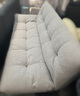 索菲亞布藝沙發(fā)小戶型多功能折疊沙發(fā)床客廳雙人躺椅棉麻布懶人沙發(fā)家品 【淺灰色】雙人位 曬單實(shí)拍圖