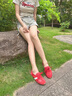 妙麗（Millies）品牌德訓鞋女內(nèi)增高時尚潮流阿甘鞋女2025夏季新款運動跑步休閑鞋 紅色 36 (230mm)  標準碼 曬單實拍圖