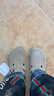 BIRKENSTOCK勃肯德國進口男女款牛皮絨面革軟底Boston包頭拖鞋 灰色窄版560773 39 曬單實拍圖