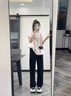 浪莎西裝褲女夏季薄款寬松顯瘦休閑褲子女高級垂感西褲女小個子闊腿褲 黑色 L (建議101-110斤) 曬單實拍圖