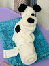 Jellycat新生系列拉弗荻小狗安撫巾海盜狗陪伴玩偶哄睡毛絨生日新婚禮物 黑色和米色 One Size 曬單實(shí)拍圖