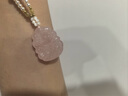 五臺(tái)山九尾狐吊墜天然粉水晶狐貍項(xiàng)鏈掛墜水晶狐牌靈狐粉色掛飾 掛繩款 曬單實(shí)拍圖