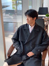 伯爵卓爾【發(fā)熱&抗皺】通勤風衣男士中長款雙排扣大衣外套男2025秋季新款 黑色 【I代-基礎易打理】 L (175) 曬單實拍圖