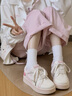 大東女士多巴胺花邊厚底小白鞋女2025新款櫻花粉板鞋小香風(fēng)小眾休閑面包鞋 粉色 -仙女風(fēng) 36 -京東快遞 曬單實(shí)拍圖