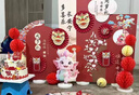 璽飛周歲生日布置裝飾用品中式場(chǎng)景龍寶寶抓周全套擺件道具kt板背景墻 次日達/聰明伶俐 【下單立發(fā)-無(wú)色差】 曬單實(shí)拍圖