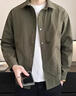 JEEP SPIRIT高檔2025春秋季新款男士翻領(lǐng)襯衫潮流韓版美式休閑寬松長(cháng)袖襯衣 軍綠色 XL 曬單實(shí)拍圖