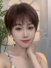 法奈琪假發(fā)女款全頭套自然真發(fā)假發(fā)100%全真人發(fā)透氣蓬松氣質(zhì)短發(fā)假發(fā)套 全真發(fā)【遞針頭旋】 深棕色- 短發(fā) 曬單實(shí)拍圖