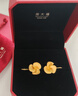周大福雞蛋花足金黃金耳飾花朵耳鉤女婚嫁首飾(工費:280計價(jià))EOF1385 足金 約7.70g 曬單實(shí)拍圖