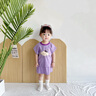 巴帝巴帝夏季嬰幼兒女童寶寶套裝短袖t恤短裙子套裝 淺紫 快樂狗狗  90 曬單實(shí)拍圖