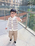 G.DUCKKIDS寶寶春裝套裝新款男童洋氣馬甲針織三件套小兒童春秋開(kāi)衫毛衣 米白色三件套 100 曬單實(shí)拍圖