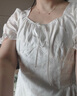 三彩若潮大碼女裝2025夏季新款方領連衣裙萊賽爾刺繡小白裙胖MM 米白色 XL 170/96B 曬單實拍圖