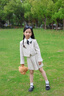 PureShare蓬紗館 女童學(xué)院風(fēng)套裝2025春夏新款兒童jk套裝女孩春裝 鬼馬少女短袖襯衫 110 曬單實(shí)拍圖