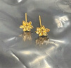 六福珠寶足金梔子花黃金耳釘耳飾送禮 計(jì)價(jià) G01G0027DS 0.98克(含工費(fèi)100元) 配硅膠耳堵 曬單實(shí)拍圖