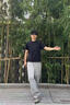 啄木鳥(niǎo)冰絲彎刀褲子男士夏季薄款網(wǎng)眼運(yùn)動(dòng)男褲涼感ins寬松直筒休閑長(zhǎng)褲 淺灰色 XL 【建議體重125-145斤左右】 曬單實(shí)拍圖