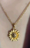 中國黃金（CHINA GOLD）黃金吊墜女款足金向日葵項鏈花朵掛墜鎖骨鏈教師節生日禮物送女友 向日葵吊墜【配S925鏈】約2.1g 曬單實(shí)拍圖