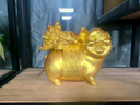 莫尼森  MOREISAN黃銅小豬擺件白菜生肖豬客廳玄關(guān)辦公室桌面喬遷開業(yè)禮品生日禮物 財富豬-小號(金色升級款) 曬單實拍圖
