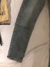 伍迪丹頓（WODYDATON）高級感牛仔褲男士2025新款彈力修身小腳褲潮牌個性印花九分休閑褲 藍色 29 曬單實拍圖