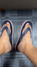 卡駱馳（crocs）拖鞋男女 貝雅卡駱班戶外沙灘涉水浴室基礎(chǔ)耐磨防滑夾腳人字拖男 貝雅人字拖/辣椒紅-深藍(lán) 41-42 M8W10/26cm 曬單實(shí)拍圖