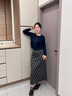 lagogo格紋高腰顯瘦文藝半身裙女拉谷谷2025年秋季新款開(kāi)衩裙子 混色 S 曬單實(shí)拍圖