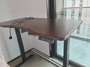 智芯黑胡桃實(shí)木電動(dòng)升降桌辦公定制電腦桌書(shū)桌雙電機學(xué)習桌工作臺X2X3 X2弧形排插實(shí)木款【橡膠木桌面】 桌面板：1.2m*0.6m 曬單實(shí)拍圖