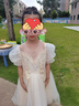 高端兒童晚禮服小眾輕奢花童生日派對公主主持人鋼琴比賽演出服 香檳色拖尾禮服+珍珠發(fā)箍 120 曬單實拍圖