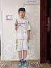 G.DUCKKIDS童裝兒童運動(dòng)套裝男童夏裝2024新款中大童男孩無(wú)袖背心短褲兩件套 夏季米色 140 (建議身高130cm 10-11歲)cm 曬單實(shí)拍圖