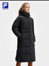 FILA 斐樂官方女裝長款羽絨服女健身運(yùn)動(dòng)保暖連帽外套 深黑-BK L 曬單實(shí)拍圖