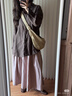 無印良品（MUJI）IDEE 女式 平紋 短袖襯衫 女士襯衣25年夏季女裝上衣GA41CC5S 煙熏粉色 M （155/80A） 曬單實(shí)拍圖