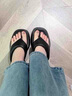 TOOMANYSHOES  【明星同款】 double kill 25新款夏季涼拖厚底人字拖外穿女鞋 黑色（人字拖） 36 曬單實拍圖