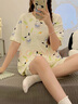 浪莎女士睡衣女薄款卡通印花圓領(lǐng)網(wǎng)紅風(fēng)套裝少女短袖可外穿家居服 曬單實(shí)拍圖