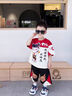 G.DUCKKIDS哪吒衣服男童夏裝短袖套裝2025年新款洋氣男寶寶夏季痞帥兒童薄款 紅色 120 cm 曬單實拍圖